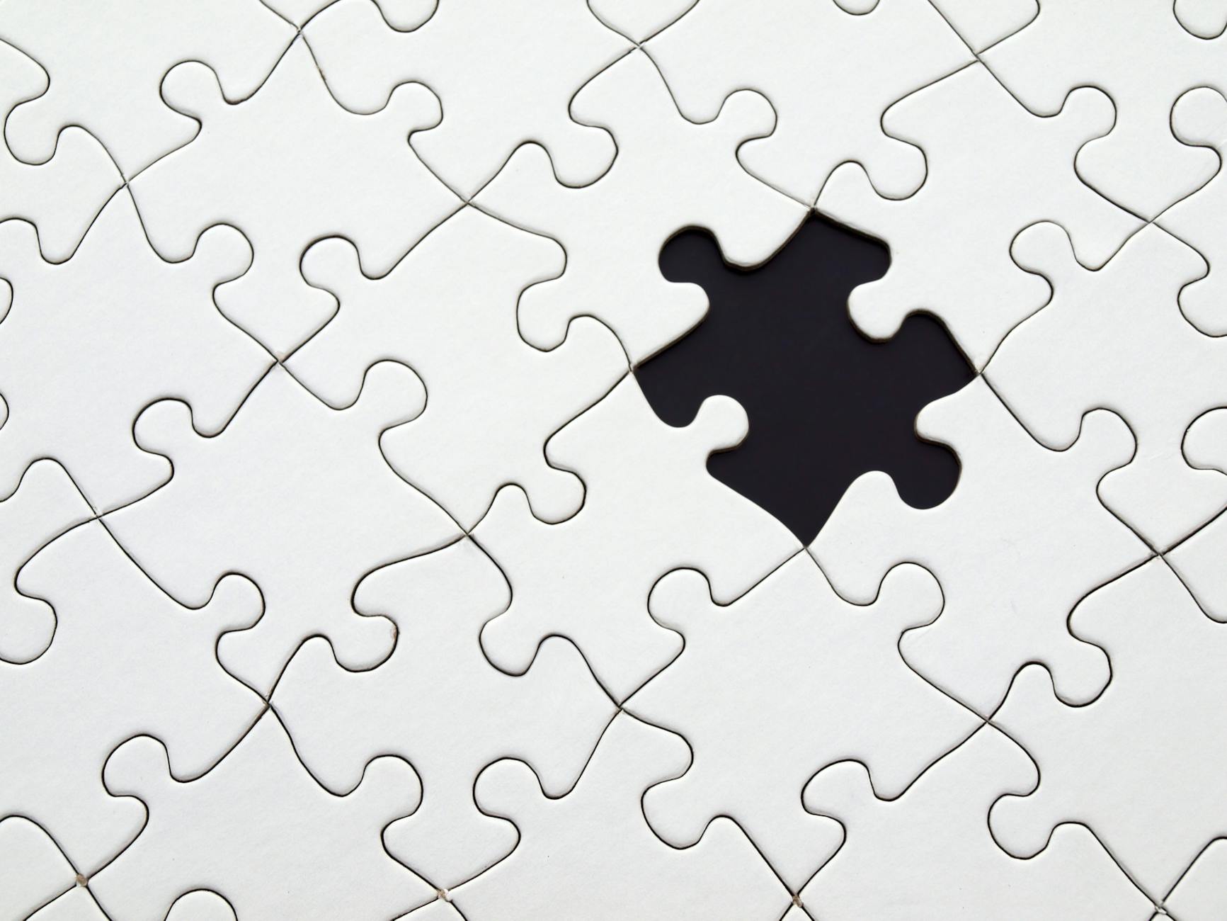 white jigsaw puzzle illustration